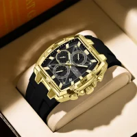 Reward RD832261M Fashion Tonneau Dial Men Watch Silicone Strap Luminous Hands - 7 Image