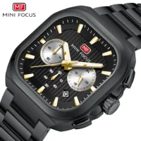 MINI FOCUS MF0622G Men's Quartz Luminous Square Watches Auto Date - 3 Image