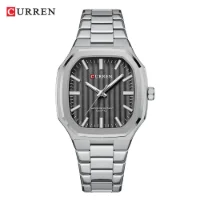 CURREN 8458 Men's Square Steel Band Quartz Watch Supplier - 6 Image