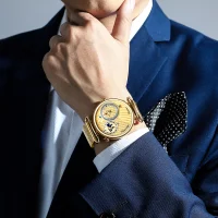 REWARD RD62002M Men's Luminous Auto Date Double Time Zone Watches - 4 Image