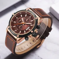 MF0175G MINI FOCUS Men's Fashion Quartz Watch | Leather Strap Date Chronograph Wholesale - 1 Image