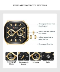 CURREN 8496 Mens Chronograph Quartz Watch Date & 24H Waterproof - 1 Image
