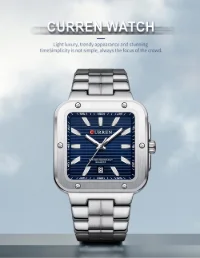 Bulk Curren 8479 Square Quartz Men Watch Luminous Date Ready to Ship Factory Best Price - 5 Image