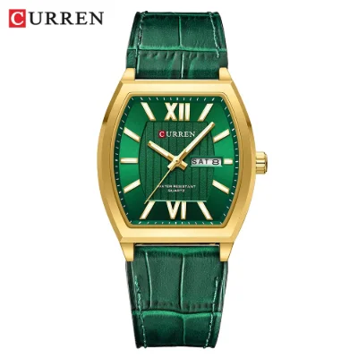 CURREN 8478 Men's Waterproof Watch: Roman Numeral Dial with Day-Date & Luminous