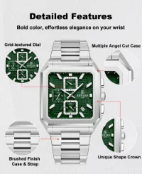 REWARD New Watch for Men High Quality Polishing Double Layered Case Square Chronograph RD813149M - 2 Image