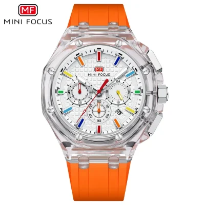 MINI FOCUS Original Octagonal Transparent Case Mens Watch MF0616G