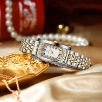 REWARD RD21551L Women's Diamond Rectangle Steel Strap Quartz Watch - 5 Image