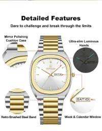 REWARD RD612826M Luxury Luminous Waterproof Men's Watch with Calendar - 3 Image