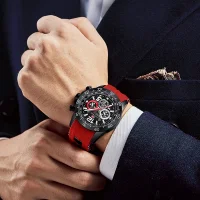 MINI FOCUS MF0290G Men's Sports Quartz Watch Wholesale | Silicone Strap Chronograph Watch - 3 Image