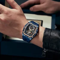 MINI FOCUS MF0603G Steel Skeleton Automatic Mechanical Mens Watch - 6 Image