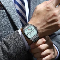 MINI FOCUS MF0622G Men's Quartz Luminous Square Watches Auto Date - 1 Image