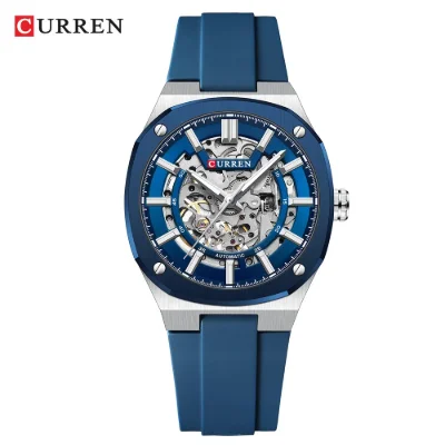 Factory Direct Curren 8485 Automatic Men Watch Skeleton Dial Ready to Ship Stock