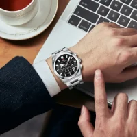 Wholesale MINI FOCUS MF0614G Men's Stainless Steel Business Watch - 6 Image