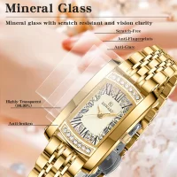 REWARD RD21551L Women's Diamond Rectangle Steel Strap Quartz Watch - 1 Image