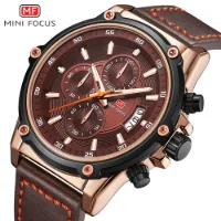 MF0175G MINI FOCUS Men's Fashion Quartz Watch | Leather Strap Date Chronograph Wholesale - 2 Image