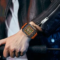 MINI FOCUS MF0475G Casual Men's Square Skeleton Dial Sports Watch - 8 Image