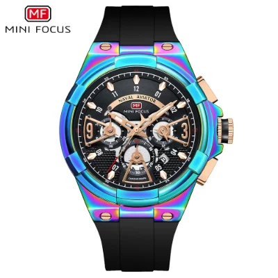 MINI FOCUS MF0402G Auto Date 3-Subdial Men's Chronograph Watches