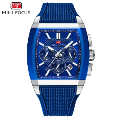 MINI FOCUS MF0628G Men Silicone Strap Luminous Sports Quartz Watch