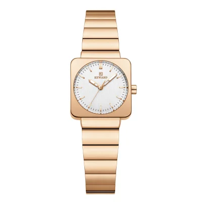 Reward RD212526L Women Square Case Round Dial Luminous Vintage Slim Watch