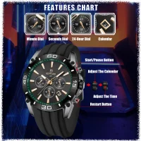 REWARD VIP Watch 3-Subdial Men's Chronograph Watches RD831105M - 4 Image