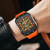 MINI FOCUS MF0475G Casual Men's Square Skeleton Dial Sports Watch - 0 Image