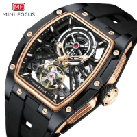 MINI FOCUS MF0603G Steel Skeleton Automatic Mechanical Mens Watch - 8 Image