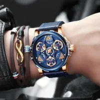 Bulk Mini Focus MF0249G Skeleton Men Quartz Watch Leather Ready to Ship Best Price - 1 Image