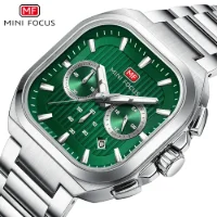 MINI FOCUS MF0622G Men's Quartz Luminous Square Watches Auto Date - 4 Image