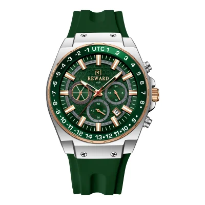 REWARD Men's 3-Subdial Chronograph Silicone Strap Watch RD833049M