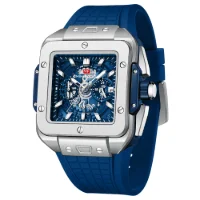 MINI FOCUS MF0475G Casual Men's Square Skeleton Dial Sports Watch - 4 Image