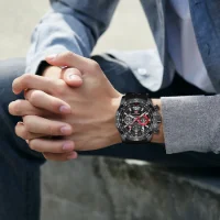 MINI FOCUS MF0290G Men's Sports Quartz Watch Wholesale | Silicone Strap Chronograph Watch - 5 Image