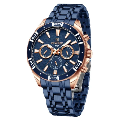 Reward VIP Watch Wave Dial Luminous Stainless Steel Fashion Watches RD81134M