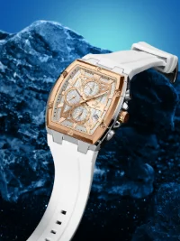Reward RD832261M Fashion Tonneau Dial Men Watch Silicone Strap Luminous Hands - 5 Image