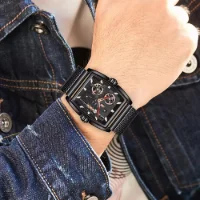 MINI FOCUS MF0322G Wholesale Steampunk Quartz Men's Watch – Ready to Ship Barrel Case Trendy Watches - 6 Image