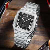 CURREN 8482 Original Mens Square Stainless Steel Watch | Supplier - 7 Image