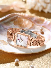 REWARD RD21041L Luxury Square Case Women Watch Mother of Pearl Dial Diamond Hour Markers Quartz Dress Watch Wholesale - 5 Image