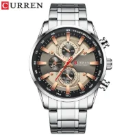 silver case gray dial